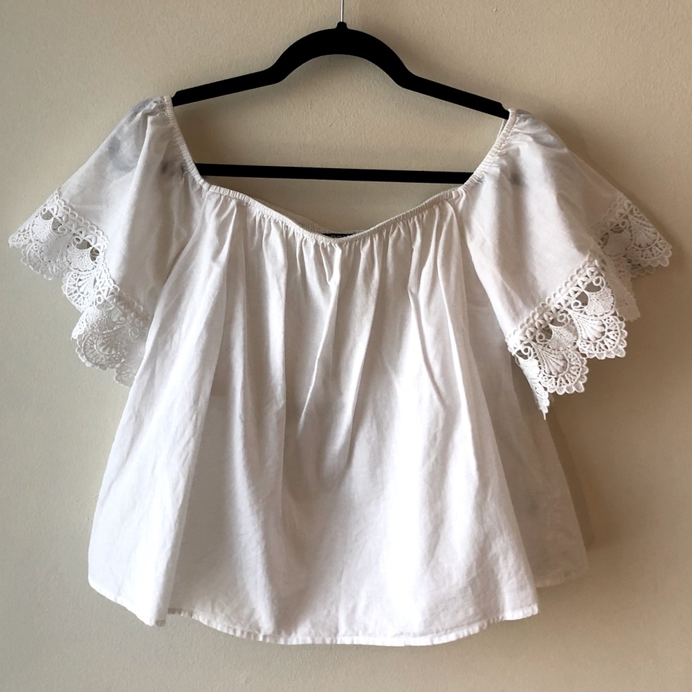 White off-the-shoulder top